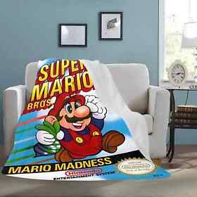 Super Mario Bros 2 Fleece Blanket Style 8-Bit Retro NES Nintendo 50" x 60"