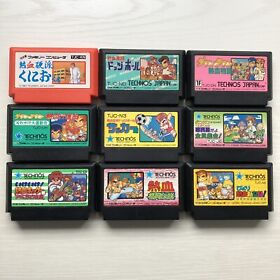 Famicom Nekketsu Kuniokun set of 7 games Nintendo Kuniokun NES FC