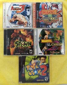 Sega Dreamcast Games cases. With Manuals. Powerstone 2, Marvel, Spawn NO GAMES.
