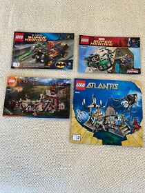 Lego Manual Lot-DC Comics & Marvel 76012 & 76004,Hobbit 79012, Atlantis 8061 pt2