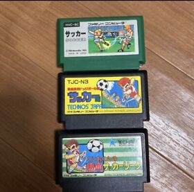 3Set FC Game Soccer Kuniokun's Nekketsu Soccer League Japan Famicom Vintage