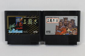 Lot of 2 Sangokushi 1 & II 2 Nintendo FC Famicom NES Japan Import US Seller