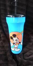 Disney Vintage Mickey Mouse Coca Cola Blue Cup Space Planet Saturn Walt Black