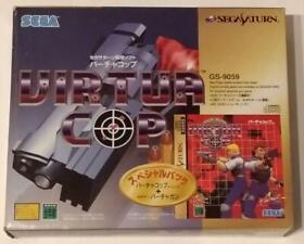 Virtua Cop Special Pack Sega Saturn SS Cartrage And Gun Controler Used Japan f/s