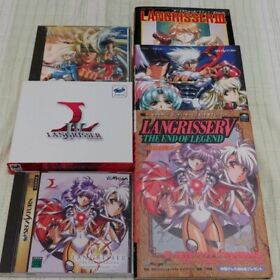 Sega Saturn Langrisser 3/4/5 & Strategy Book Set from japan good game soft