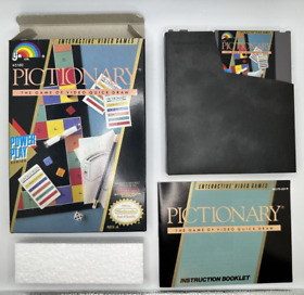 PICTIONARY NES Video Game (Nintendo, 1990) RARE CIB Complete - HIGH GRADE BEAUTY