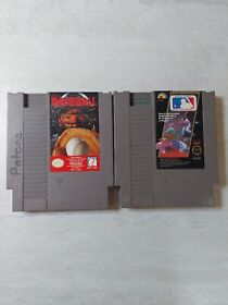 Tecmo Baseball & Major League Baseball! Lot Of 2! (Nintendo NES)