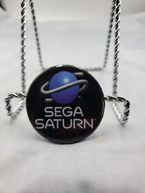 SEGA Saturn Logo Promo Pin Pinback Button 1994 Videogames 90s