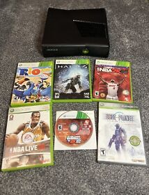 Microsoft Xbox 360 S Slim Bundle Console Only w/6 Games Tested Model 1439
