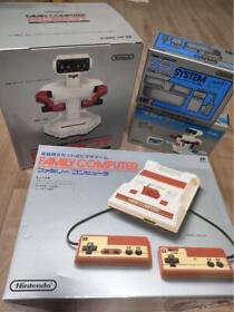 Nintendo Famicom Console System with RARE Nintendo Robot and block for Robot F/S
