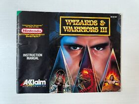 Wizards & Warriors 3 Nintendo Nes manuale di istruzioni di gioco versione UK