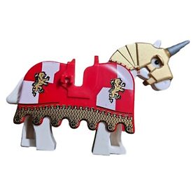 LEGO Red Castle Knight Kingdoms Horse Barding with Gold Lion Minifigure 