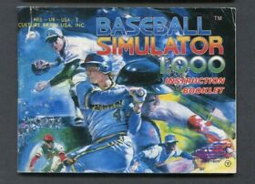 Nintendo Baseball Simulator 1.000 NES Manual Only, 1990 No Game, Instruction