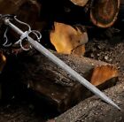 Zorro Rapier Sword Damascus Steel sword Handmade Medieval With LEATHER SHEATH
