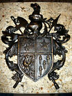 Shield Medieval Wall Decor with Fleur de Lis, Eagle, Knight. Coat of Arms. NEW