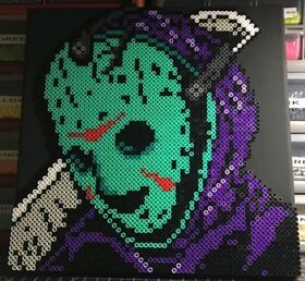 Friday the 13th Jason NES Perler Bead Sprite Awesome Rave EDC plur (no canvas)