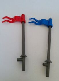 LEGO Flags from #6081 KINGS MOUNTAIN FORTRESS Set of 2 Gray Stick