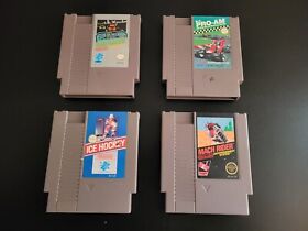 Assorted NES Games - Rad Racer, Ice Hockey, Mach Rider, RC Pro-Am