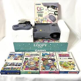 Casio Loopy My Seal Computer SV-100 Console System with Box ,4 Games Tested