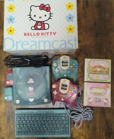 Sega Dreamcast Hello Kitty Blue HKT-3000 Console System w/Box,Keyboard,Game