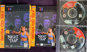 Night Trap SEGA CD 32X, Complete with Case, 2 Discs, Manual Great Condition