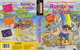 - Caja de Juego de Repuesto Rainbow Islands NES + Arte de Cubierta solamente