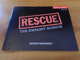 Rescue The Embassy Mission Nintendo NES Manual Only ~ Instruction Booklet