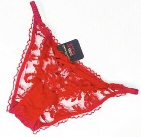 Agent Provocateur XS red lace Denver briefs NEW sheer tanga panties
