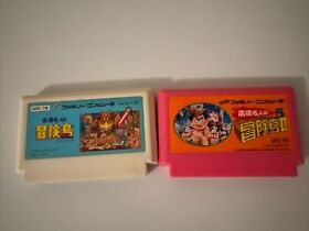 Adventure Island 1 y 2 Takahashi Meijin Famicom NES Japón importación vendedor de EE. UU.