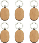 BTYONON 12 Pcs Blank Wooden Key Chain Personalized EDC Key Chain Tags Wood Keych