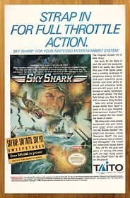 1989 Sky Shark NES Nintendo Vintage Print Ad/Poster WWII P-40 Fighter Plane Art