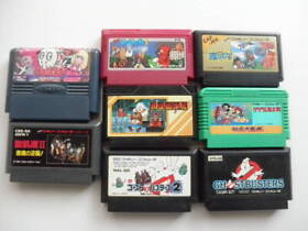 Lot 8 Famicom Ghostbusters 1 & 2 Splatterhouse Makaimura Seikima II FC NES Japan