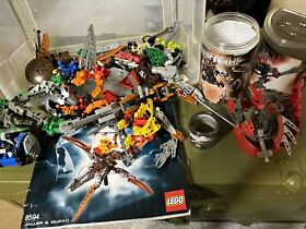 Lot Of 7 lego Bionicle Figures Including JALLER and GUKKO 8594 And Tubes Legos