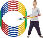 6er Pack Hula Hoop Reifen für Kinder Sport Fitness Gymnastik Verstellbare Größe
