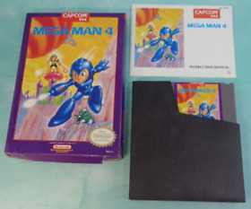 Mega Man 4 (Nintendo Entertainment System, 1992) NES Game, Manual & Box WORKS