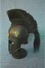 Medieval Greek Corinthian Armor Helmet Collectible Larp With Black Plume
