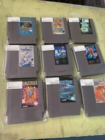 Lot of 9  Nintendo NES Video Games, Double Dribble, Top Gun, Gyromite