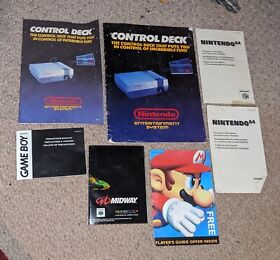 NES Nintendo Control Deck Sistema Consola Lote Instrucciones Manuales N64 Etc