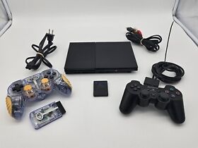 Sony PlayStation 2 PS2 Slim Console SCPH-90001 + Wireless & OEM Controller Works