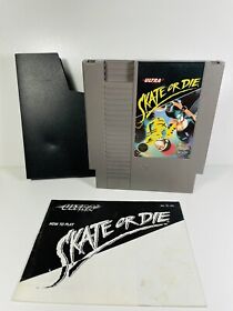 Skate or Die -- Juego Original de NES Nintendo + FOLLETO MANUAL DE INSTRUCCIONES