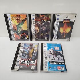 Sega Saturn Games Lot of 4 w/ Dragon Force, Doom, Road Rash +++