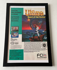 VTG Ultima Quest of the Avatar NES Nintendo Framed ORIGINAL Ad Poster 8x12