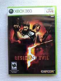 Resident Evil 5 (Microsoft Xbox 360, 2009) Complete X360