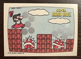 Topps Super Mario Bros 1989 Nintendo pantalla rascada 2 NES de colección como nuevo