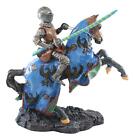 Medieval Jostling Tournament Knight With Lance On Blue Rearing Horse Statue 10