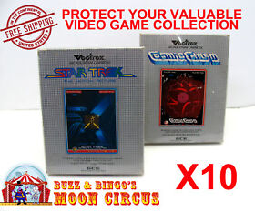 10x VECTREX CIB GAME - CLEAR PLASTIC PROTECTIVE BOX PROTECTOR SLEEVE CASE