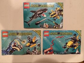 LEGO Aqua Raiders Tiger Shark Attack 7773, Angler Ambush 7771, and 7770