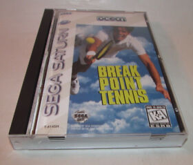 Break Point Tennis (Sega Saturn, 1996) Complete CIB Very Good Game w/ Reg Card