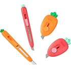 4pcs Mini Retractable Utility Knife Box Cutter Letter Opener, Cute Carrot and...