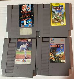 Lote de 4 juegos de Nintendo Nes Cabal estrellas de béisbol Mario Bros Duck Hunt MVP béisbol